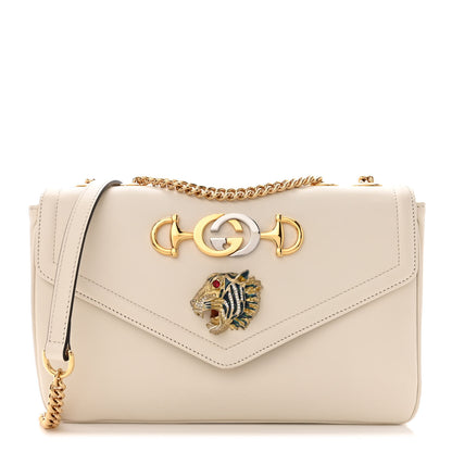 Gucci Vitello Palmellato Lux Crystal Medium Rajah Shoulder Bag Mystic White Multicolor 1 of 12