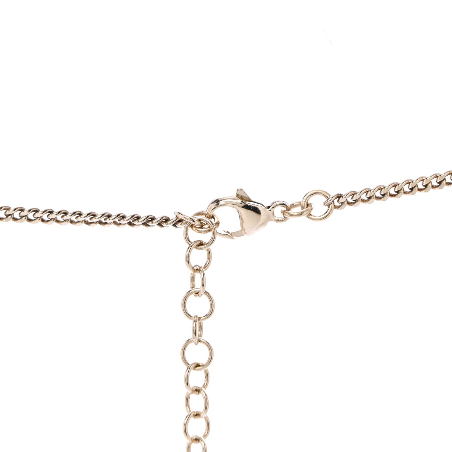 Chanel Pearl Crystal Resin CC Beaded Long Necklace Gold Pink Green 5 of 7