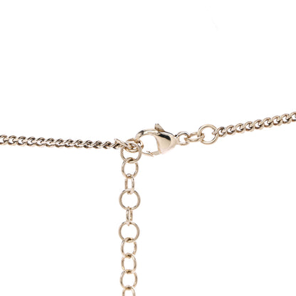 Chanel Pearl Crystal Resin CC Beaded Long Necklace Gold Pink Green 5 of 7