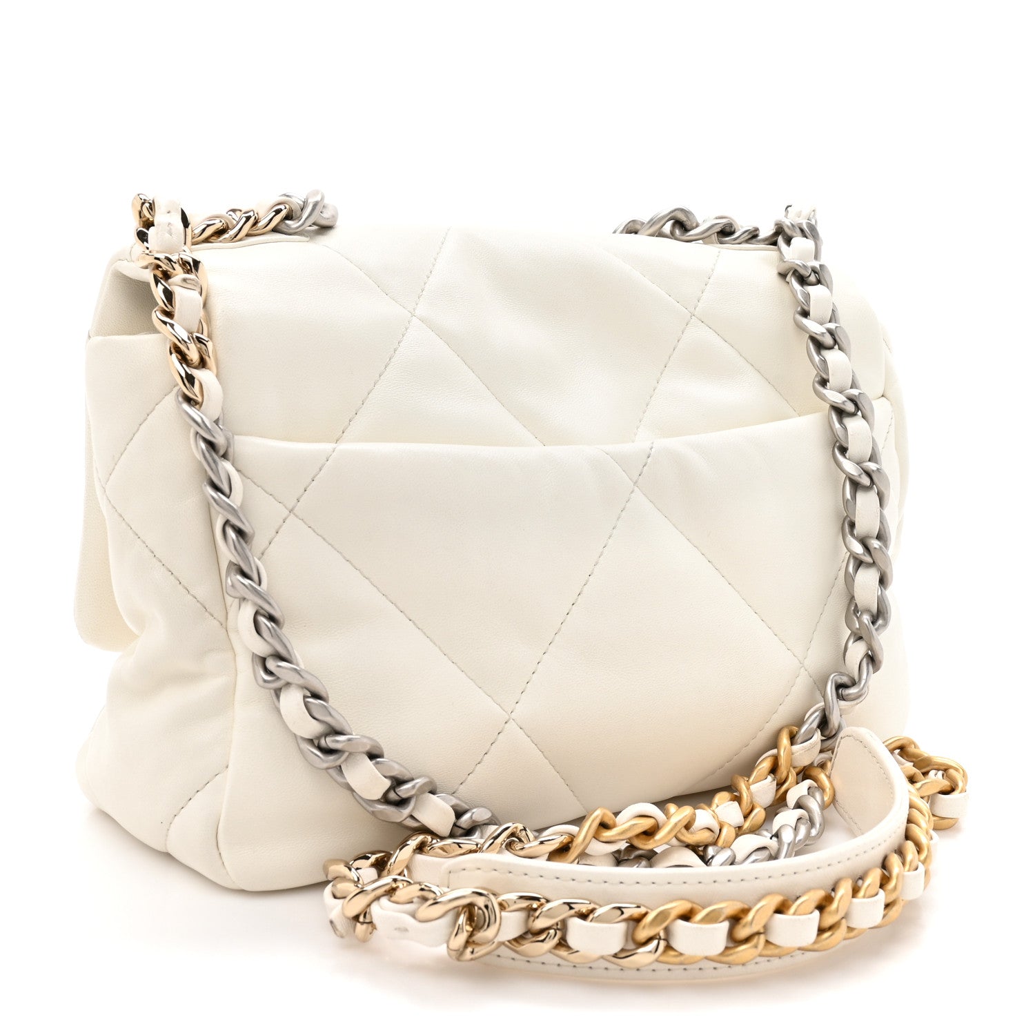 Chanel Lambskin Quilted Medium Chanel 19 Flap White 3 of 16