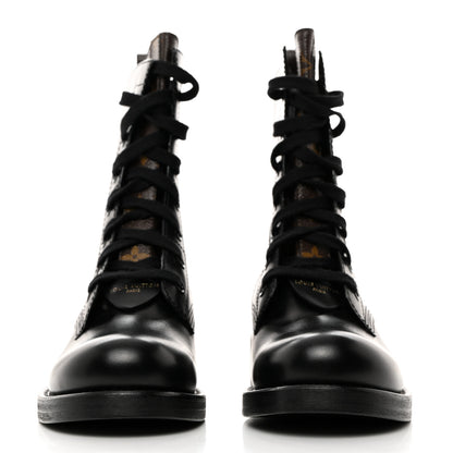 Louis Vuitton Calfskin Monogram Metropolis Flat Ranger Boots 38.5 Black 2 of 9