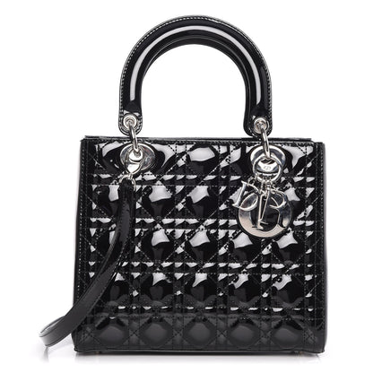 Christian Dior Patent Cannage Medium Lady Dior Black 1 of 7