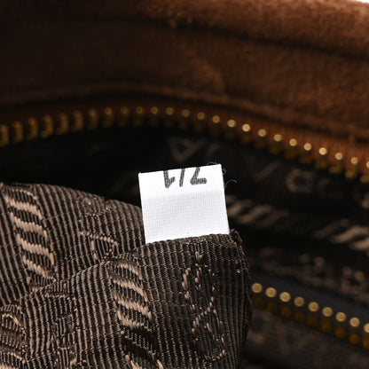 Prada Suede Large Bonnie Shoulder Bag Cacao 7 of 10