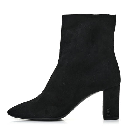 Saint Laurent Suede Loulou Ankle Zip Boot 37 Black 1 of 8