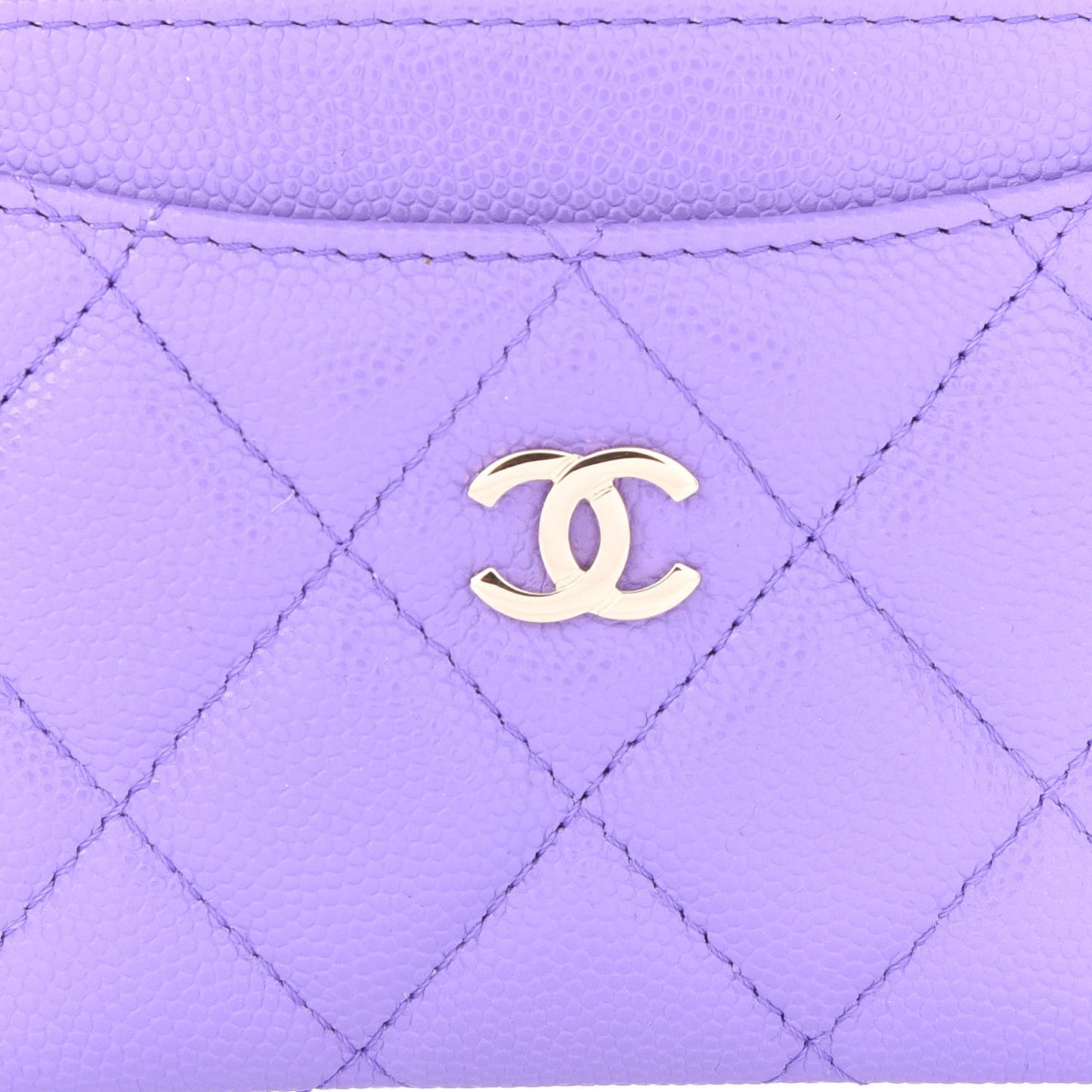 Caviar Quilted Card Holder Purple