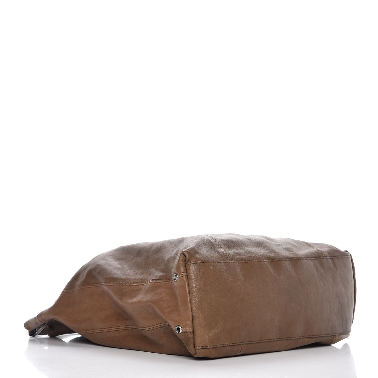 Calfskin Shoulder Tote Bag Brown