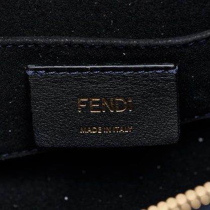 Fendi Chenille Vitello King Plexiglass FF Mini By The Way Top Handle Boston Bag Blue Black 6 of 8