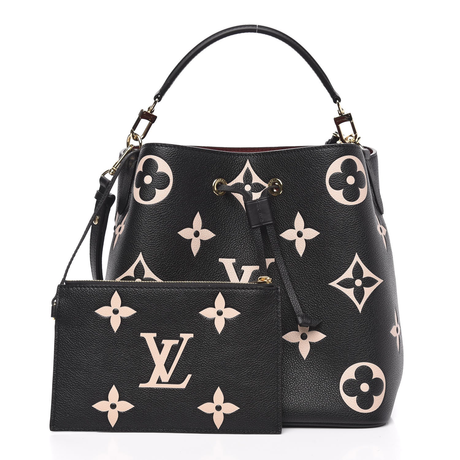Louis Vuitton Empreinte Monogram Giant Neonoe MM Black Beige 10 of 11