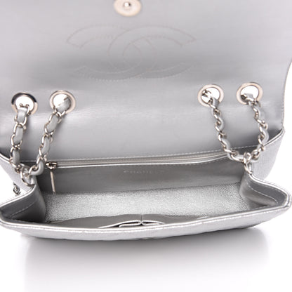 Chanel Metallic Caviar Quilted Medium CC Filigree Flap Silver 5 of 12