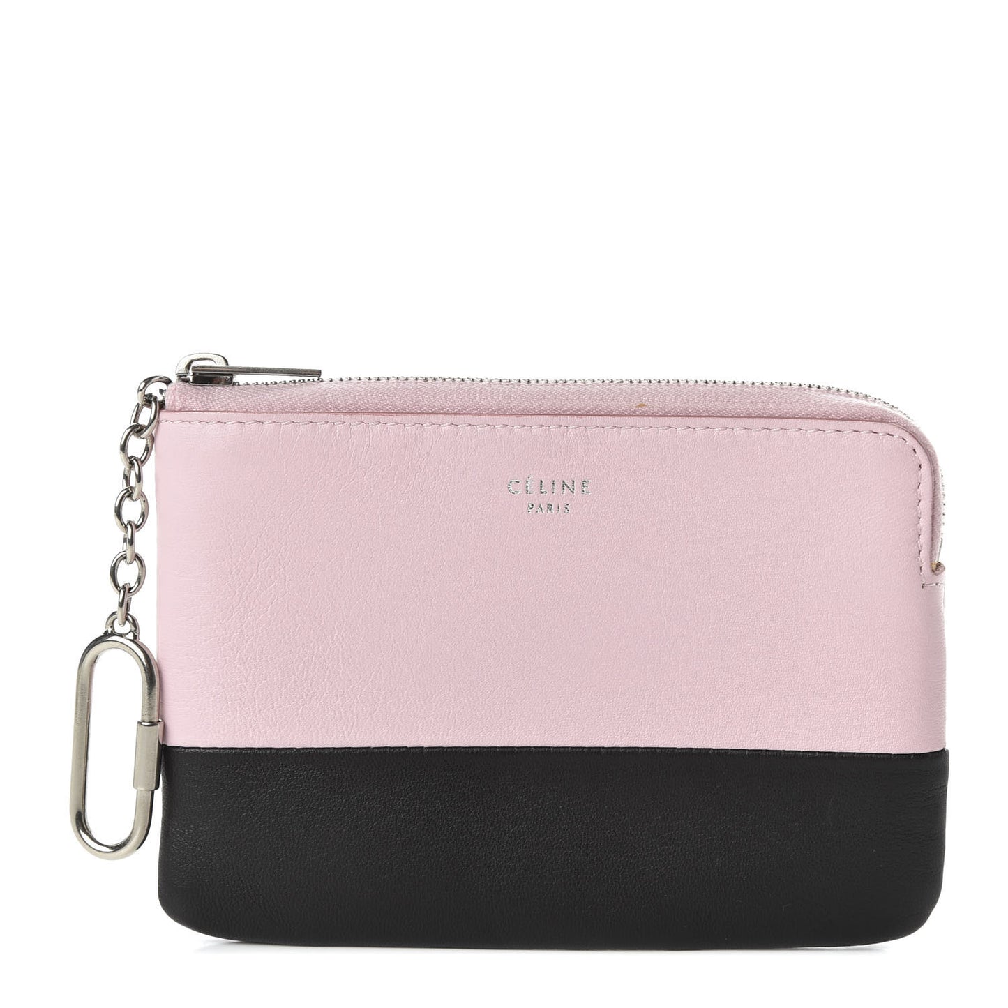 Lambskin Bi-Color Solo Coin Card Case Pale Pink Espresso