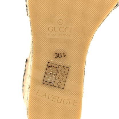 Gucci Nappa Matelasse GG Marmont Ankle Wrap Platform 35/120mm Espadrille Wedges 36.5 Black 7 of 8