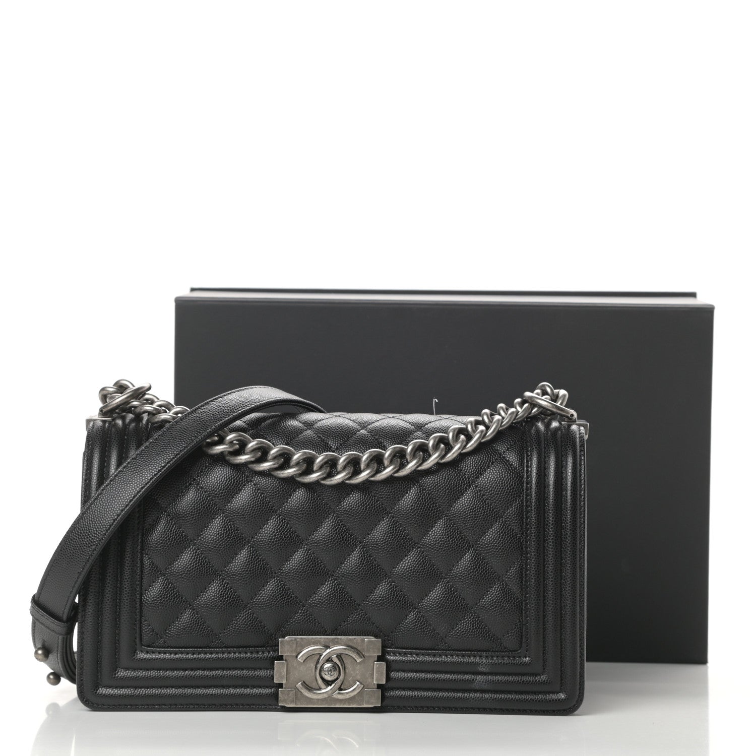Chanel Caviar Quilted Medium Boy Flap Black 11 of 11
