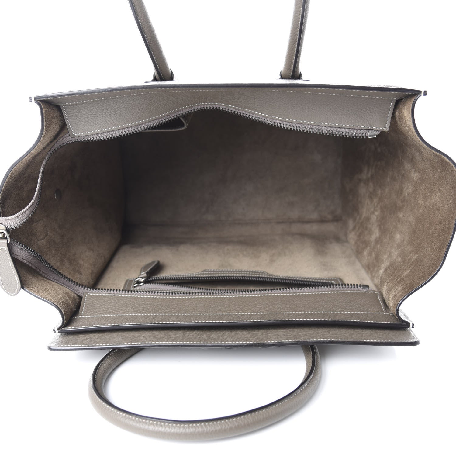 Celine Drummed Calfskin Mini Luggage Souris 6 of 10