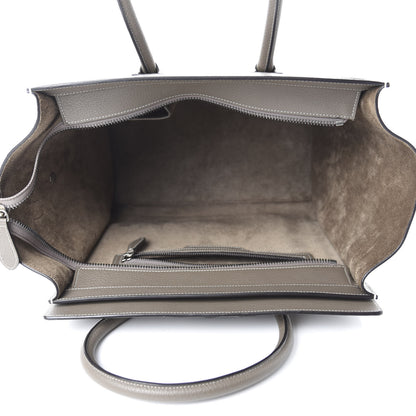 Celine Drummed Calfskin Mini Luggage Souris 6 of 10