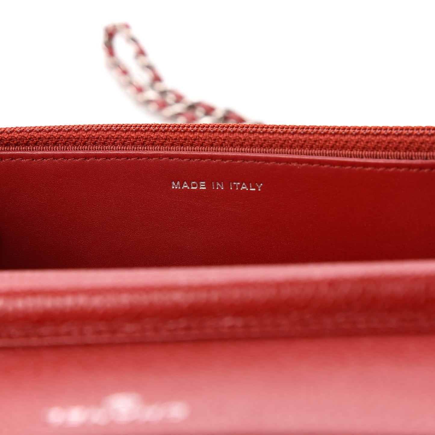 Caviar Quilted Wallet On Chain WOC Dark Red