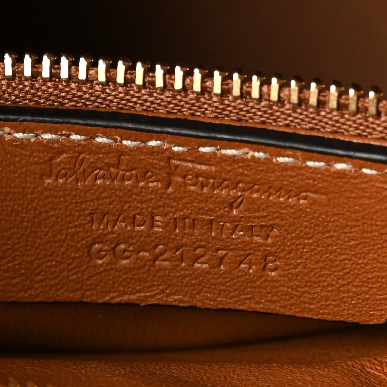 Salvatore Ferragamo Calfskin Aura Shoulder Bag Brown 6 of 9