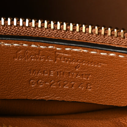 Salvatore Ferragamo Calfskin Aura Shoulder Bag Brown 6 of 9