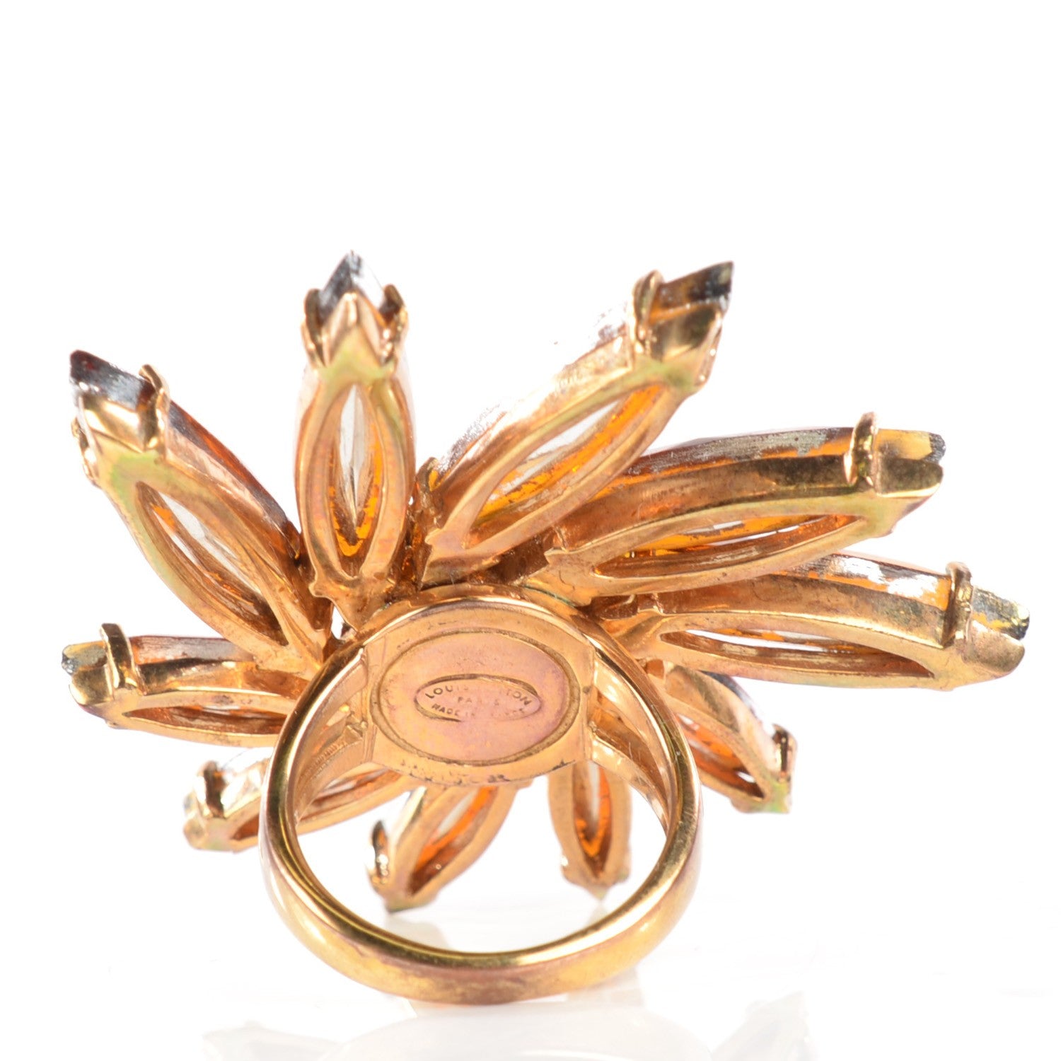 Louis Vuitton Swarovski Crystal Ring Gold 6.5 3 of 5