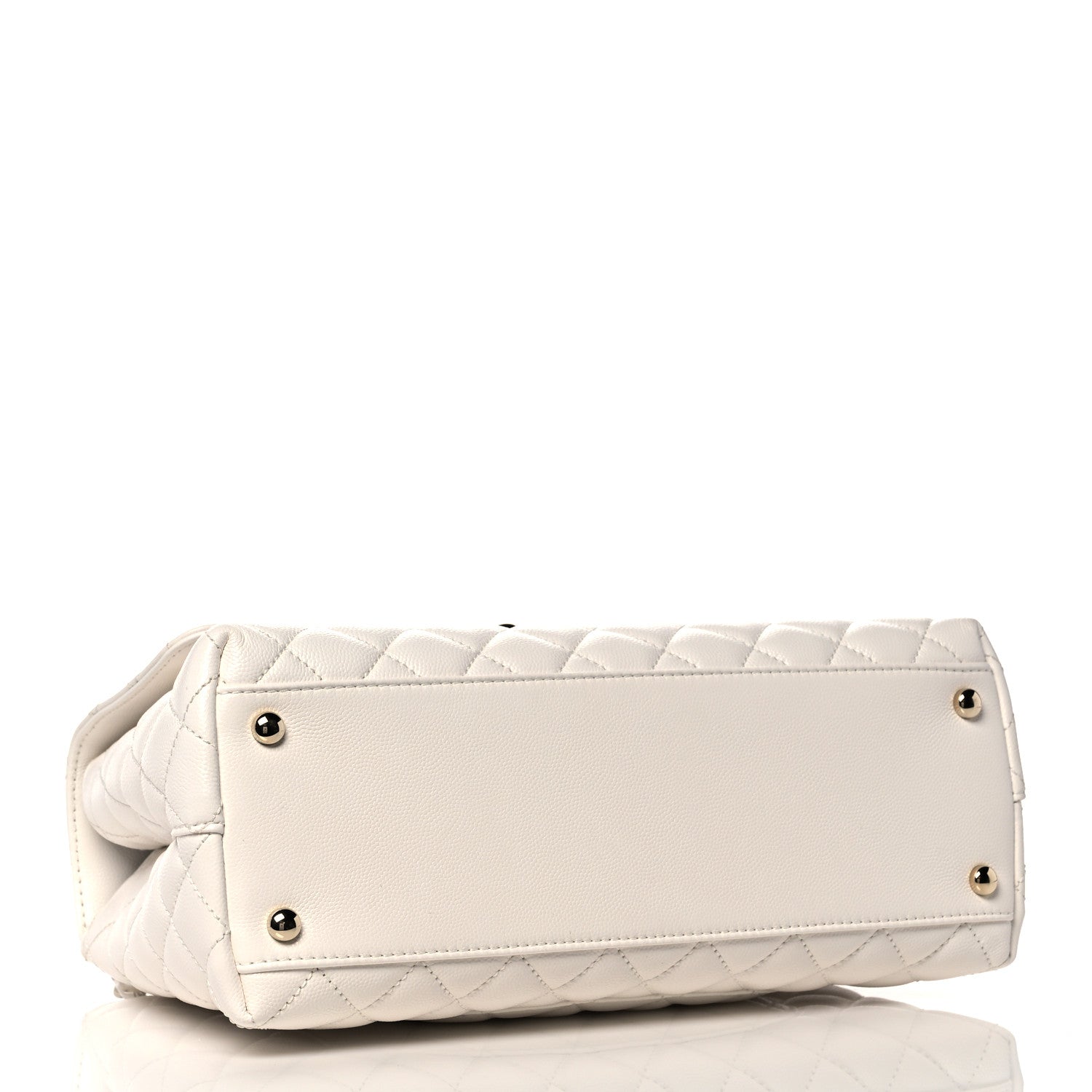Chanel Caviar Quilted Small Coco Handle Flap White 4 of 10