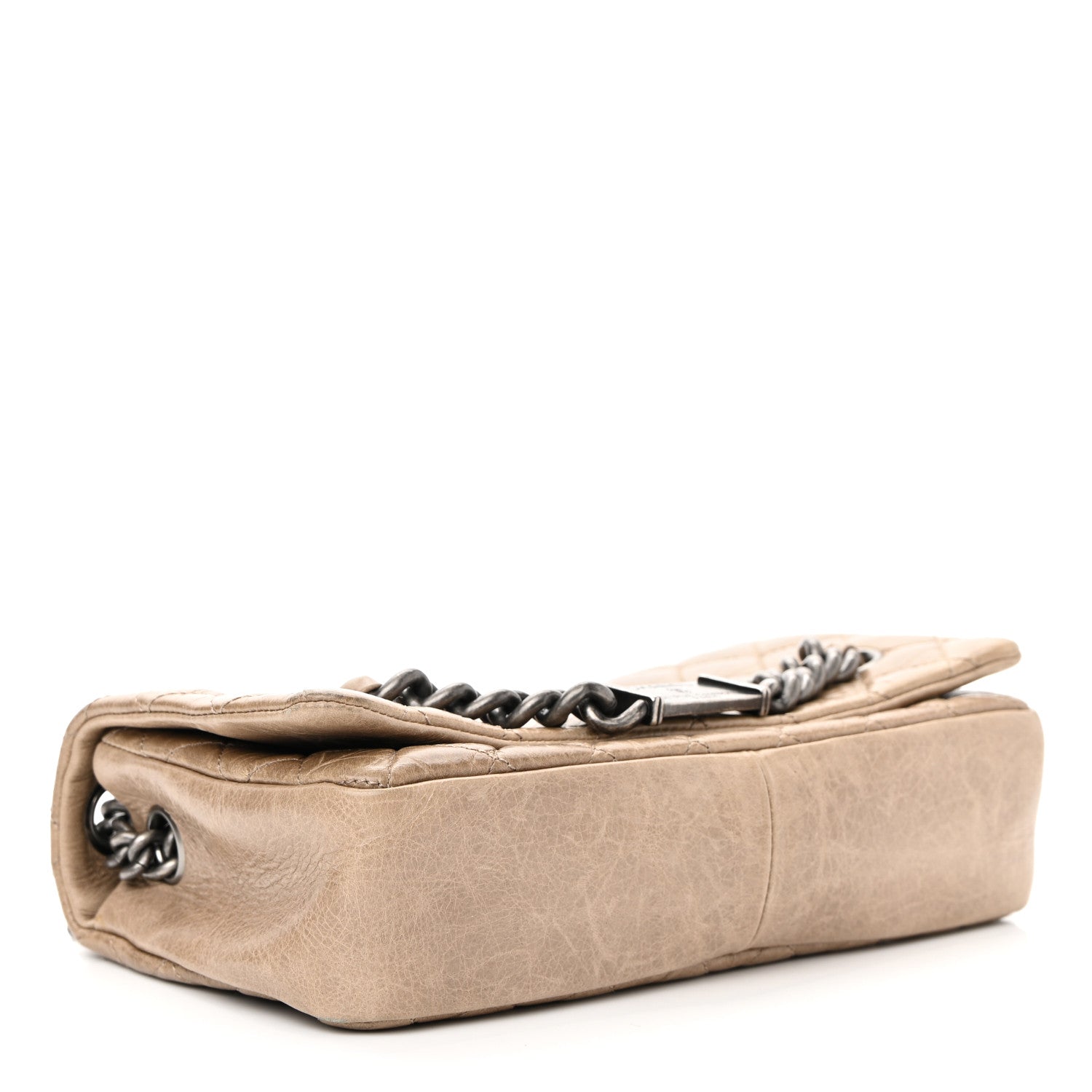 Chanel Glazed Calfskin Nameplate Flap Beige 4 of 10