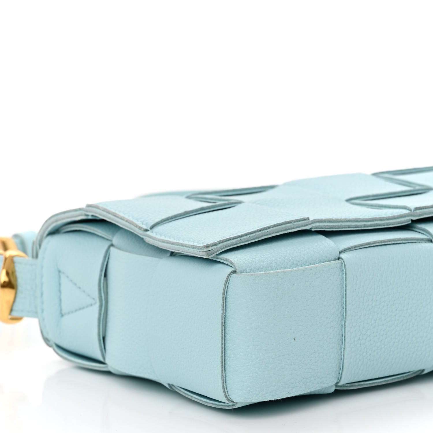 Bottega Veneta Calfskin Maxi Intreccio Cassette Bag Pale Blue 8 of 9