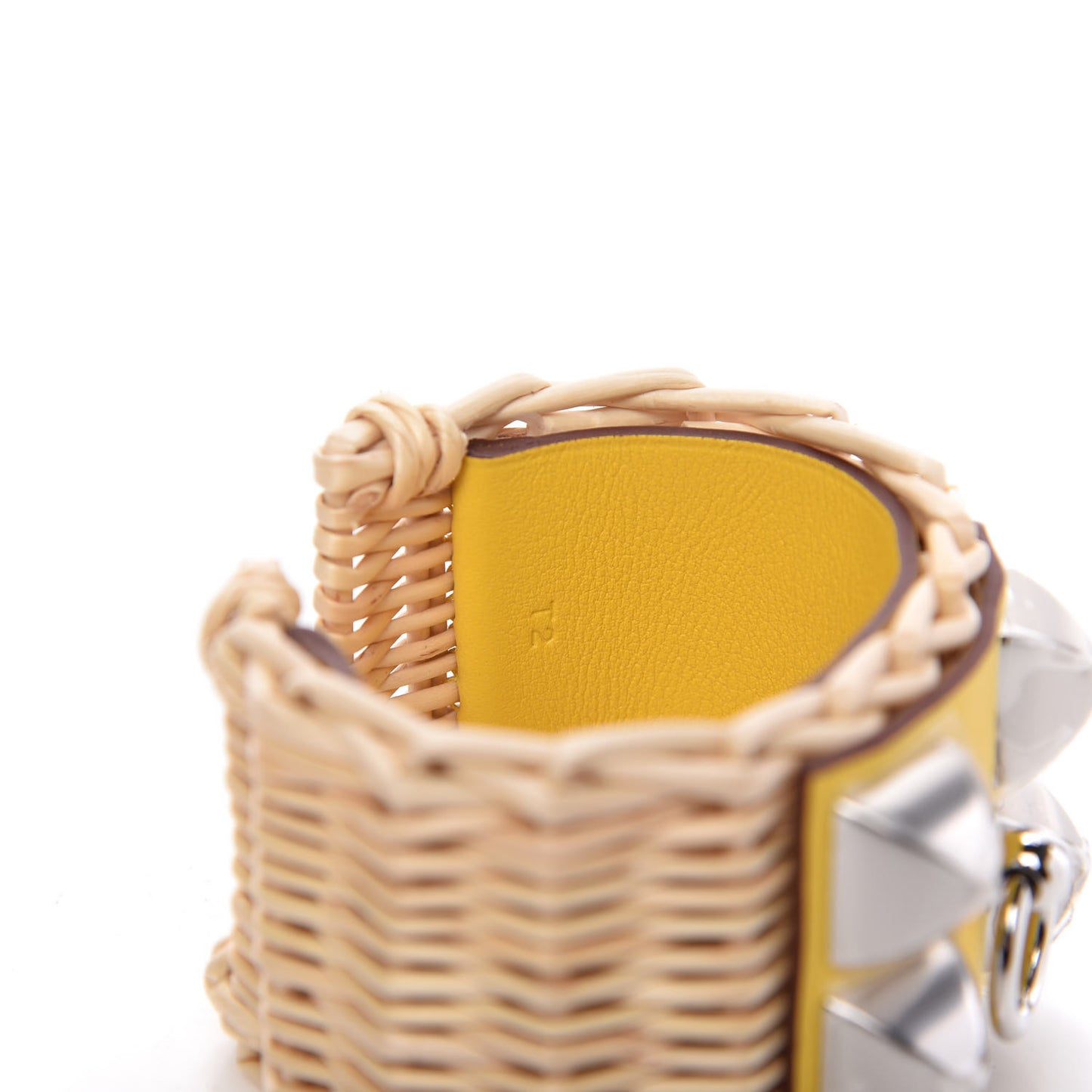 Barenia Osier Collier De Chien CDC Picnic Bracelet T2 Jaune De Naples