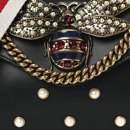 Gucci Nappa Pearl Studded Mini Queen Margaret Broadway Shoulder Bag Black 8 of 11