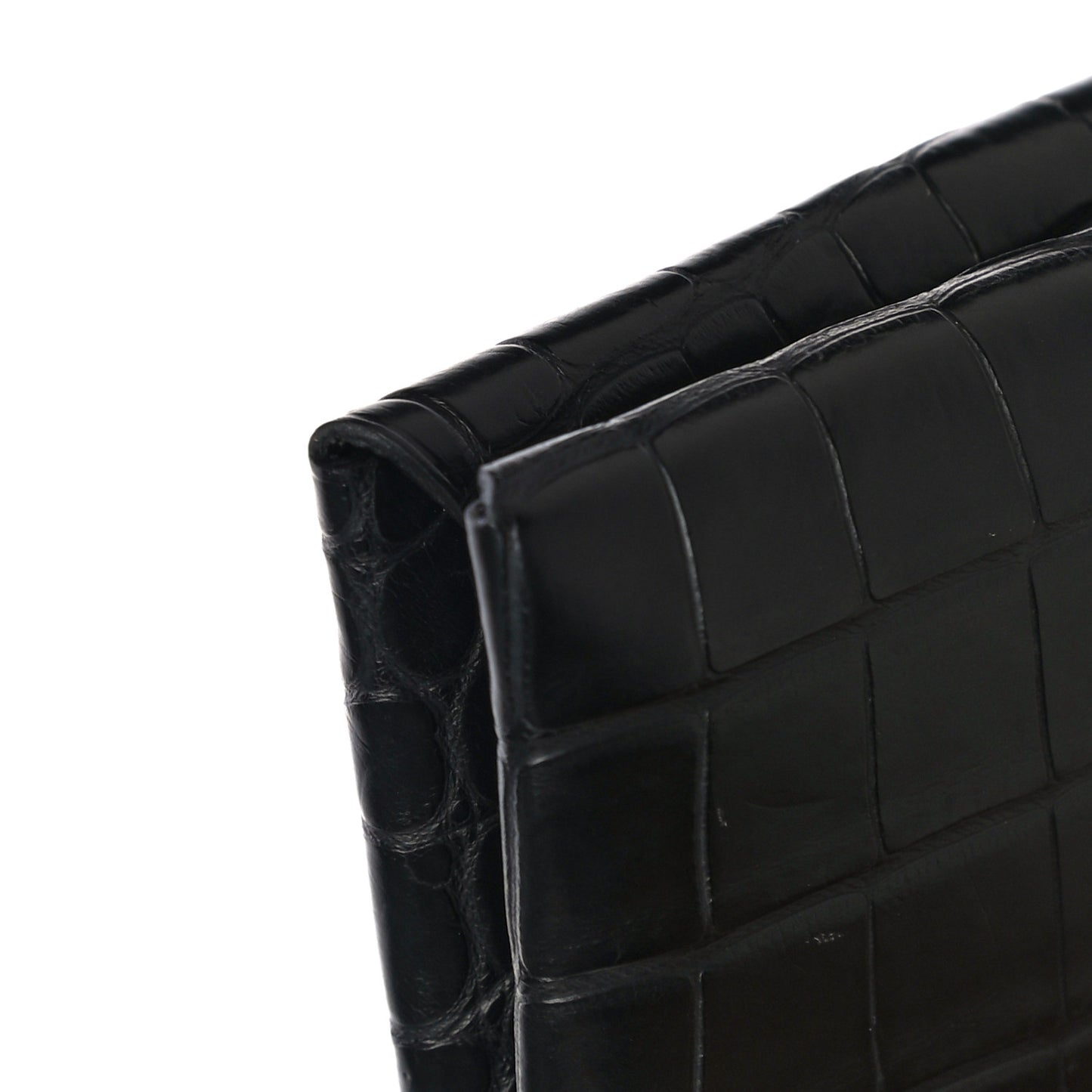 Matte Alligator Calvi Card Case Black