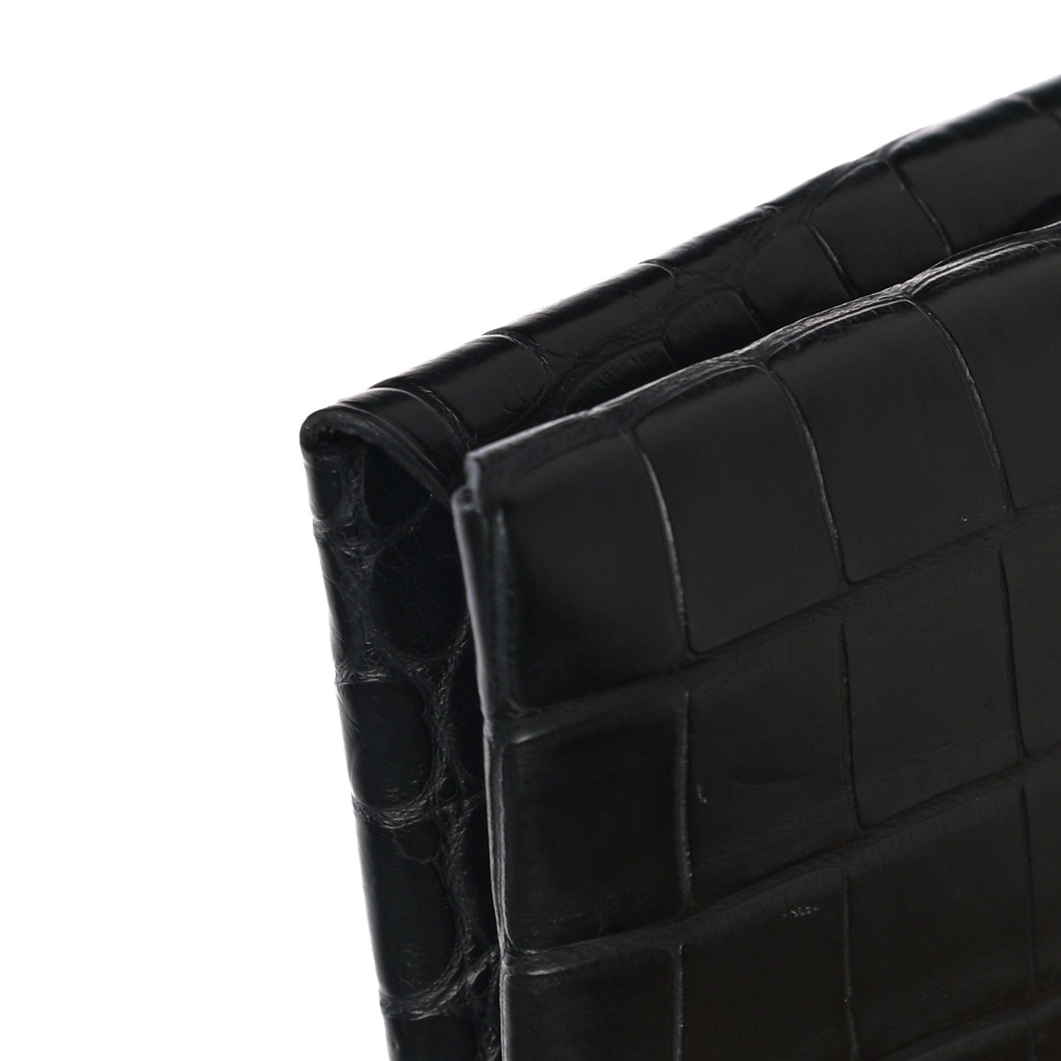 Hermes Matte Alligator Calvi Card Case Black 12 of 14