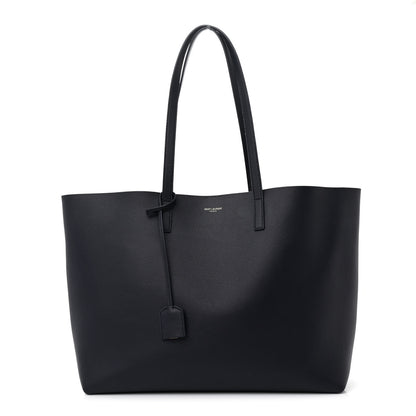 Saint Laurent Calfskin Large Shopping Tote Deep Marine 1 of 15
