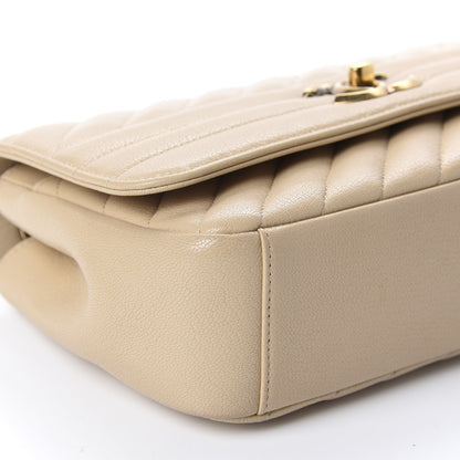 Chanel Shiny Goatskin Diagonal Quilted Small Flap Beige 6 of 10