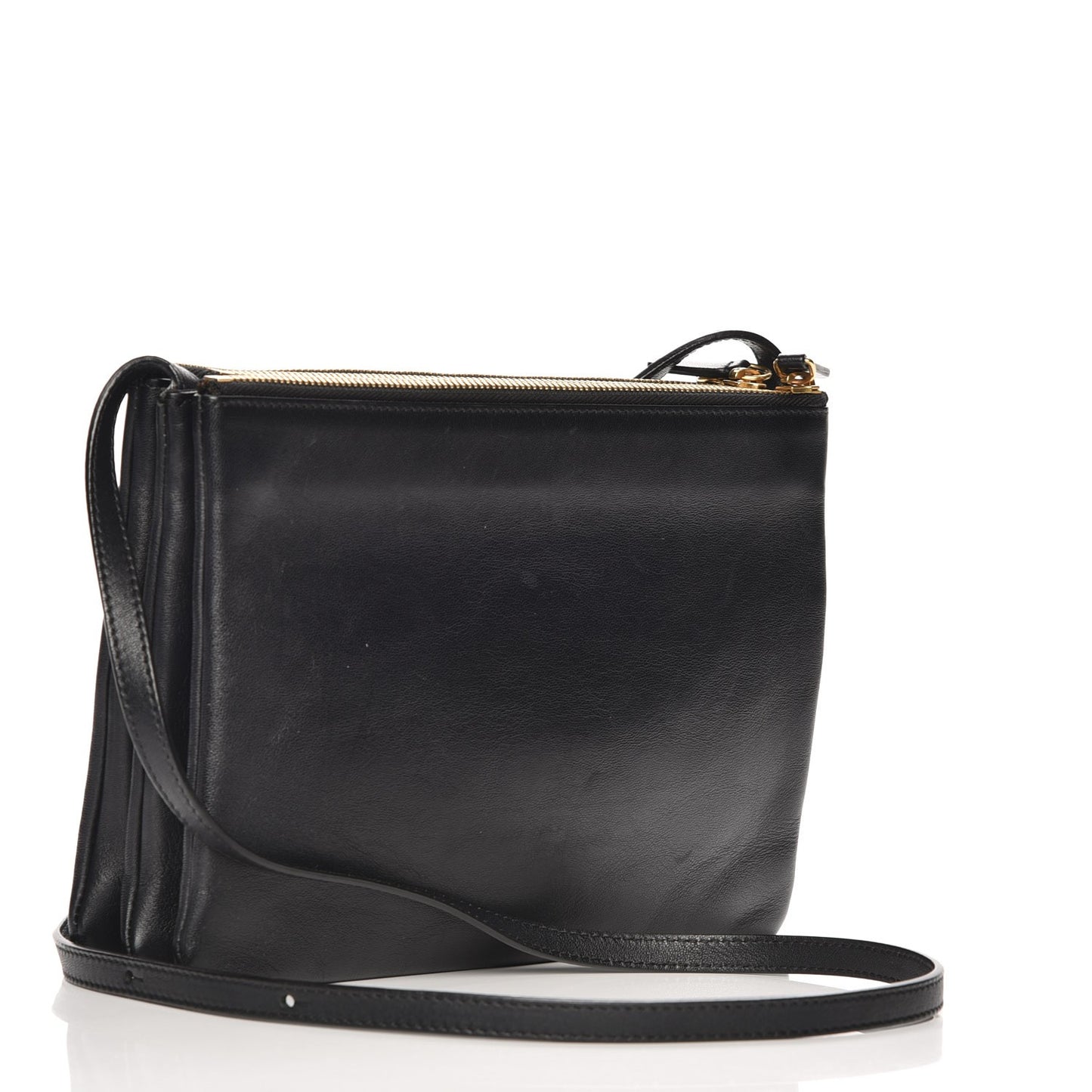 Lambskin Large Trio Crossbody Bag Black