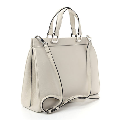 Gucci Grainy Calfskin Medium Zumi Top Handle Bag Mystic White 3 of 9