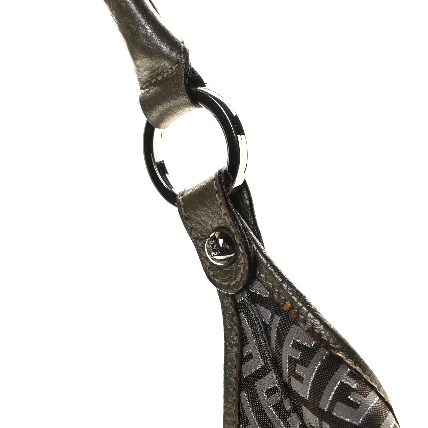 Fendi Zucchino Vachetta Shoulder Bag Caffe Argilla Canna di Fucile 13 of 15