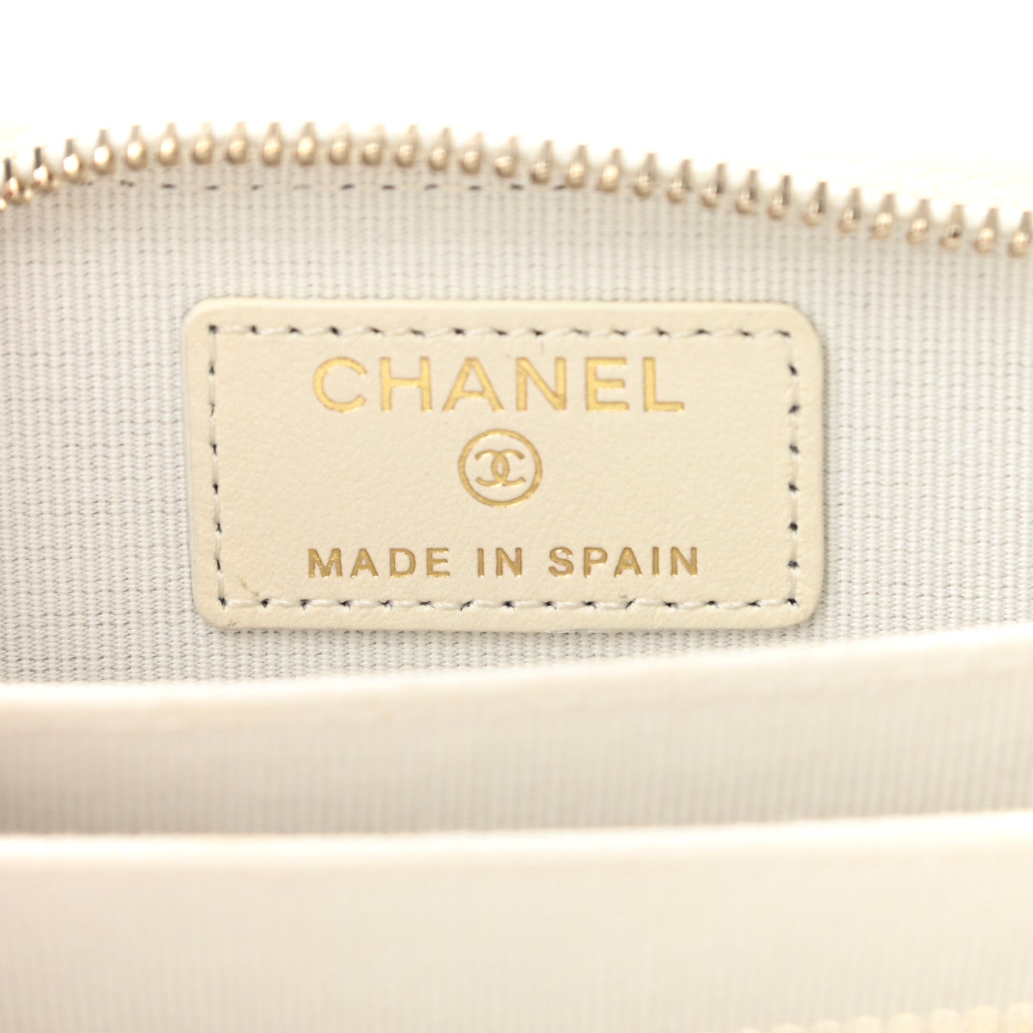 Chanel Caviar Quilted Zip Coin Purse White 7 of 12