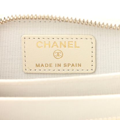 Chanel Caviar Quilted Zip Coin Purse White 7 of 12