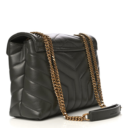 Saint Laurent Calfskin Y Quilted Monogram Small Loulou Chain Satchel Pebble 2 of 12