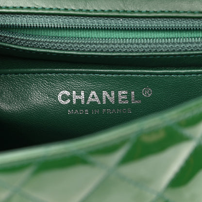 Chanel Patent Quilted Mini Square Flap Green 5 of 9