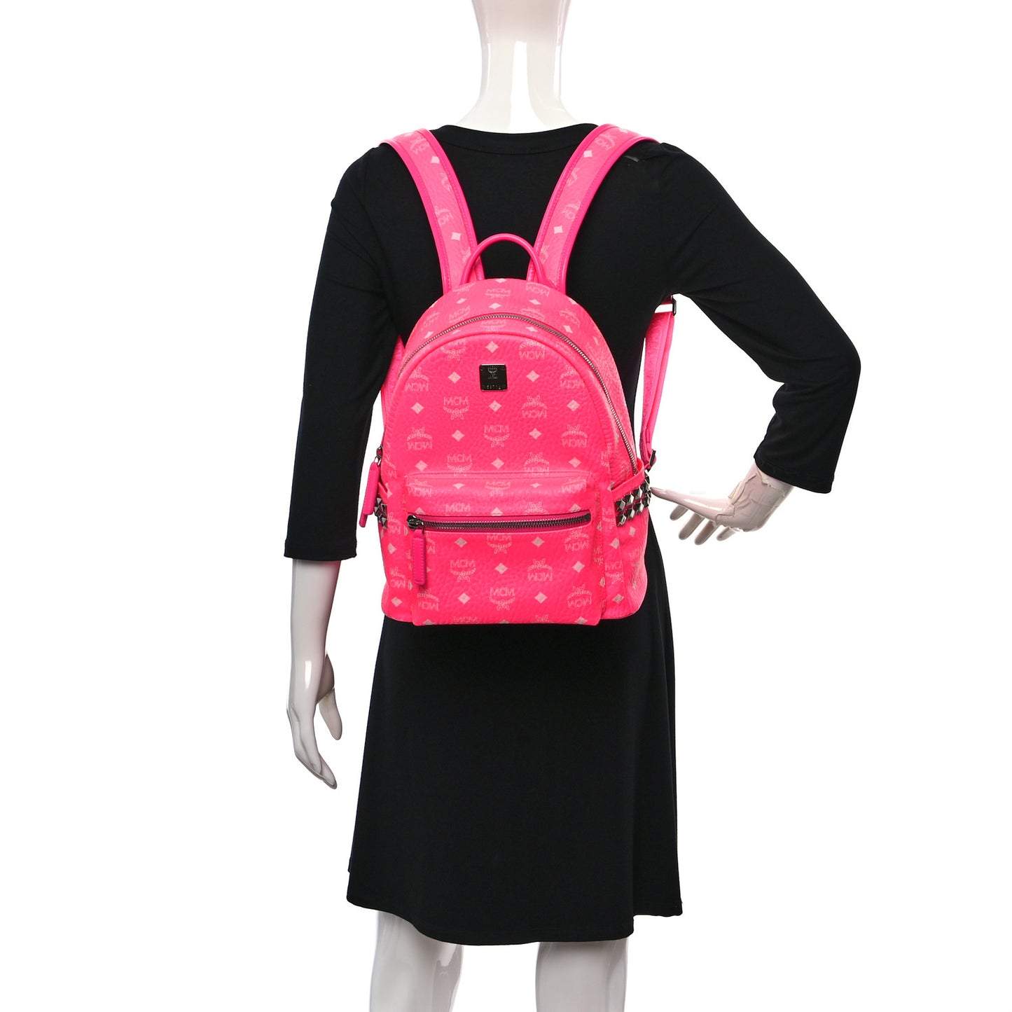 Visetos Small Side Stud Stark Backpack Neon Pink