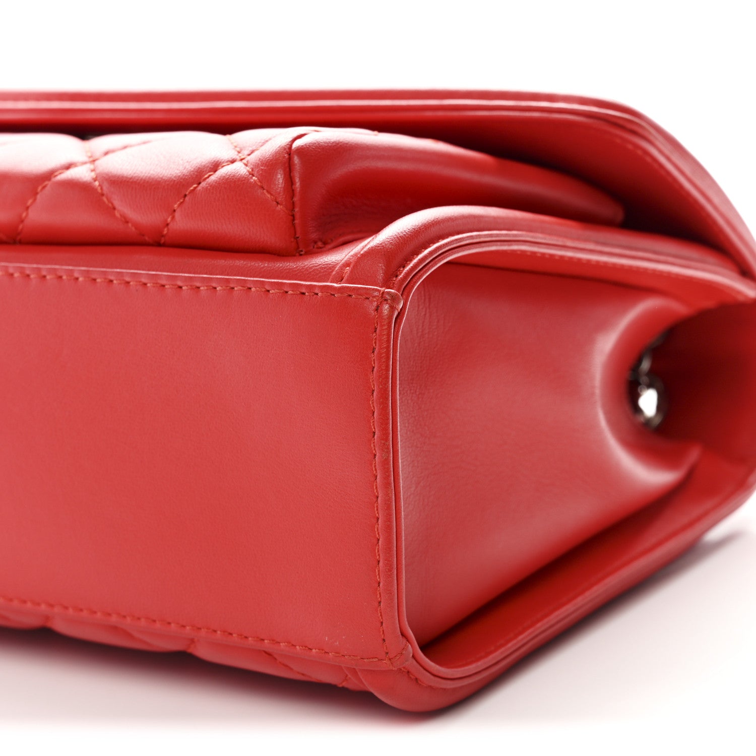 Chanel Lambskin Quilted Large Geometric Flap Red 10 of 13