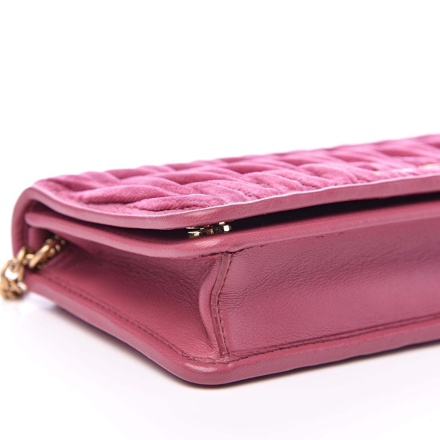 Miu Miu Nappa Velvet Matelasse Wallet On Chain Bruyere 8 of 9