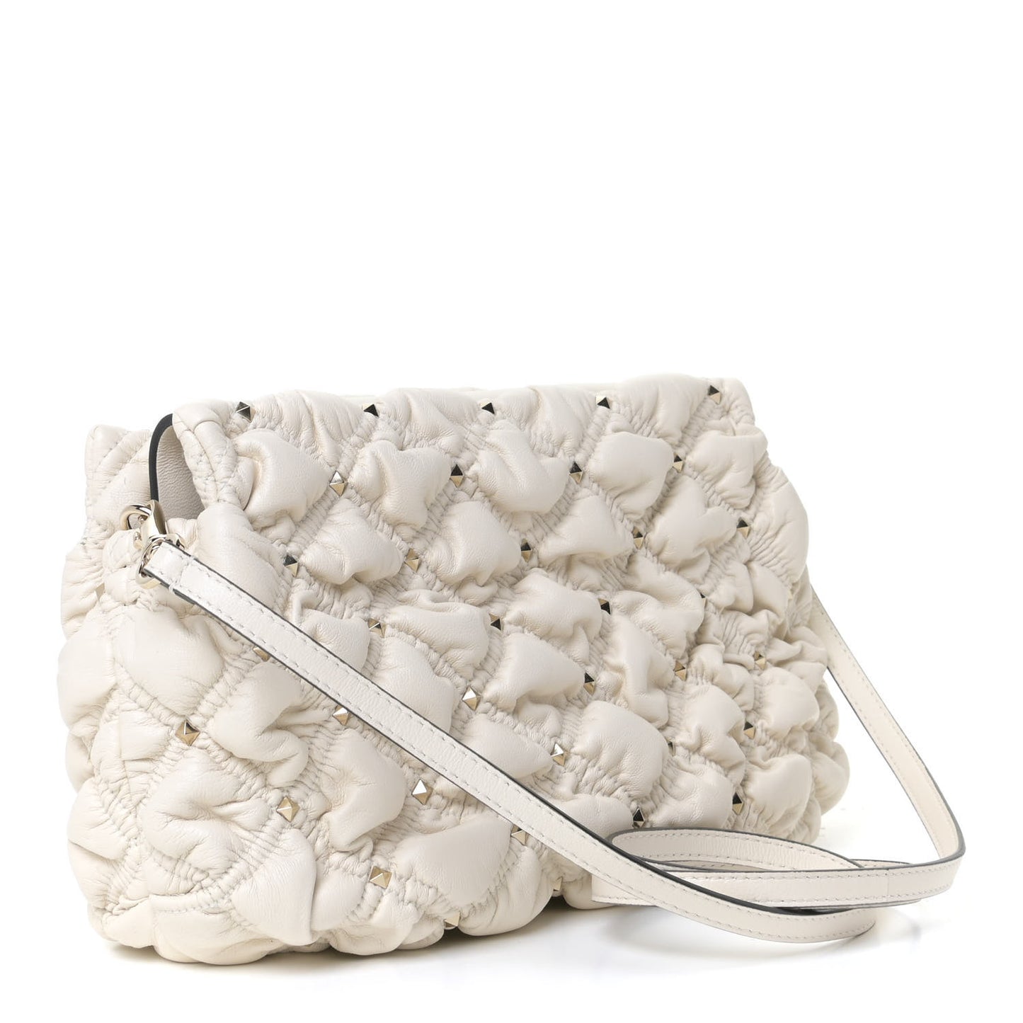 Nappa Spikeme Clutch Ivory