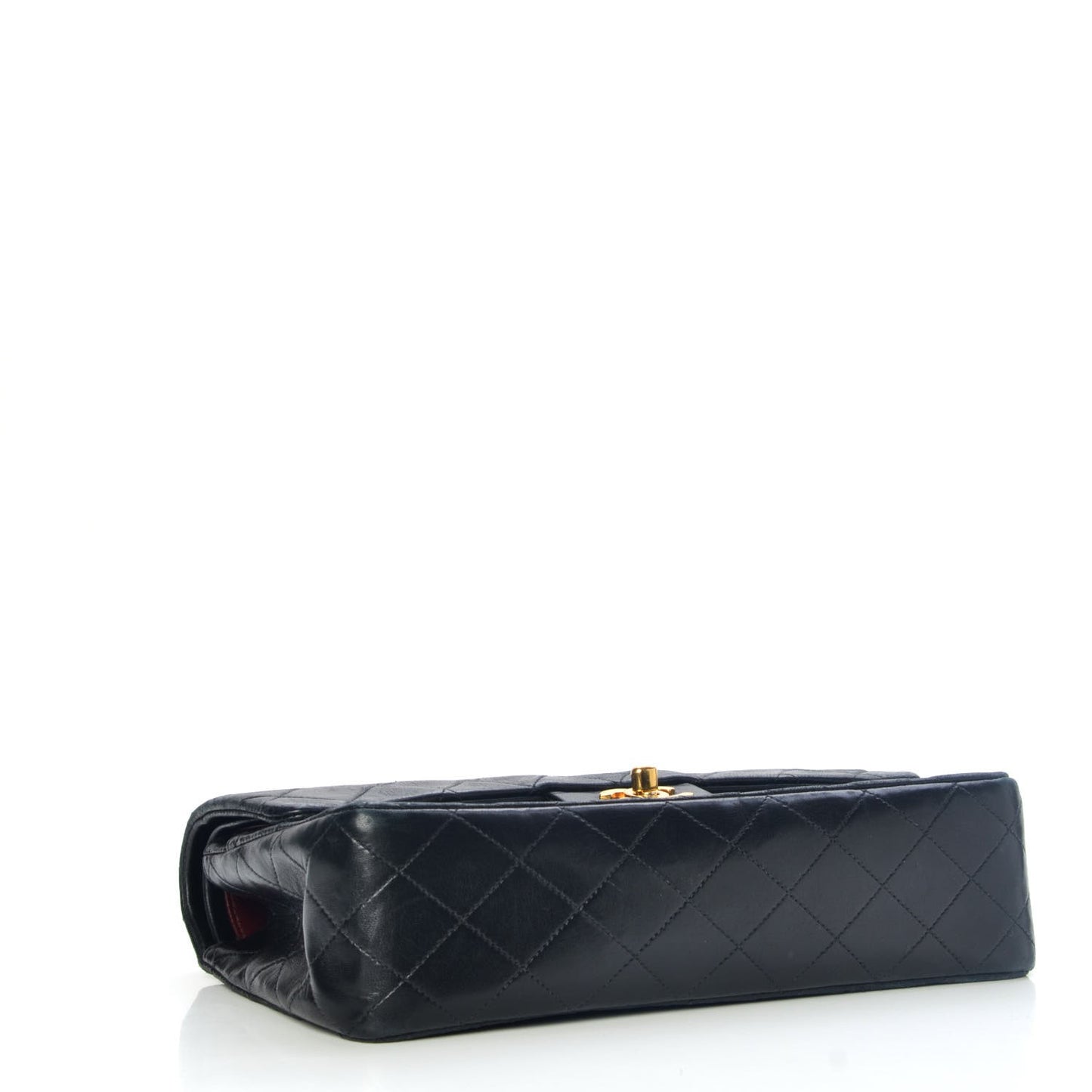 Lambskin Quilted Medium Double Flap Black