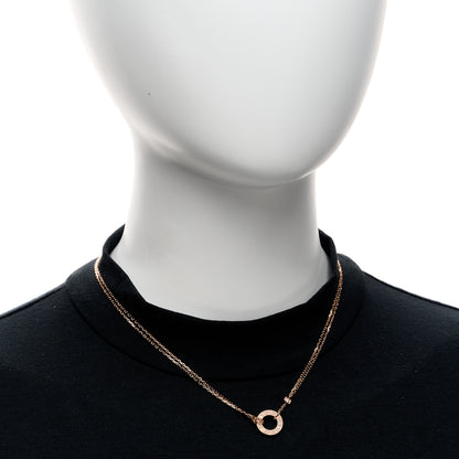 Cartier 18K Pink Gold 2 Diamond LOVE Necklace 2 of 5
