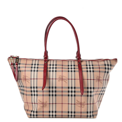 Burberry Haymarket Check Medium Salisbury Tote Military Red 1 of 9