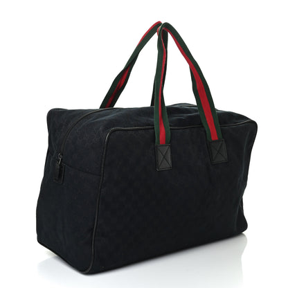 Gucci GG Monogram Web Large Collapsible Carry On Duffle Bag Black 3 of 8