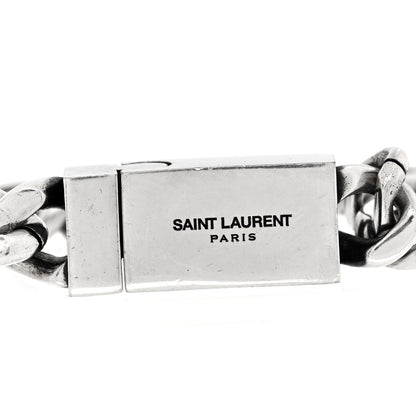 Saint Laurent Metal Curb Chain Bracelet Oxidized Silver 8 of 8
