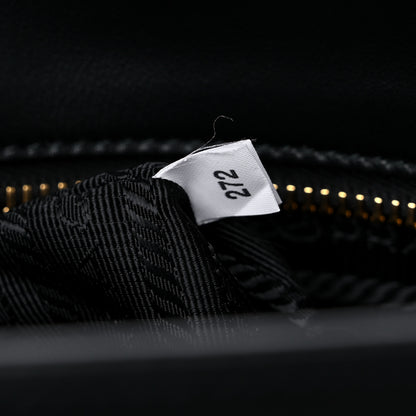 Prada Saffiano Lux Logo Embossed Medium Shoulder Tote Handbag Black 7 of 9