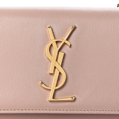 Saint Laurent Grain De Poudre Small Monogram Kate Satchel Pale Blush 14 of 14