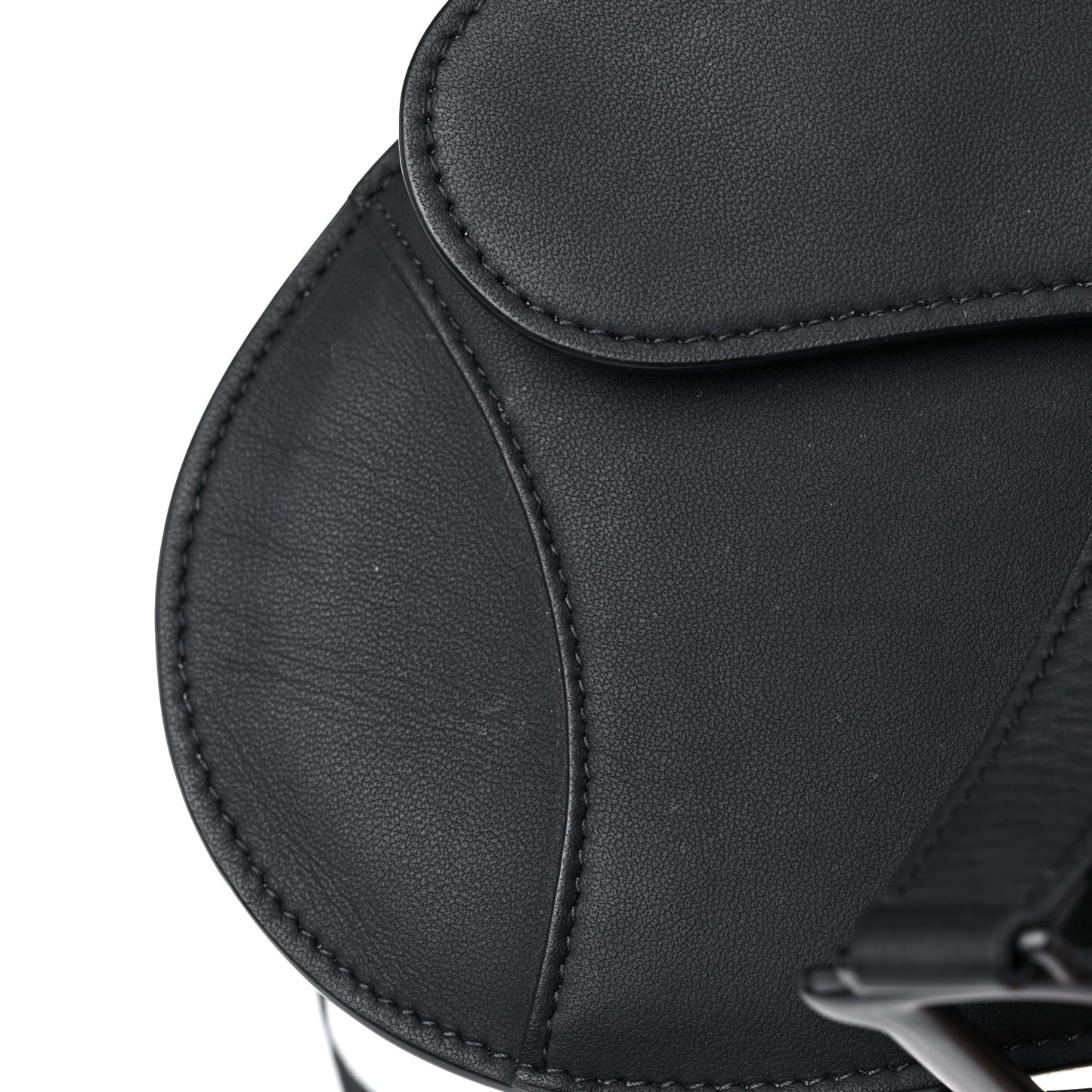 Ultra Matte Calfskin Saddle Belt Bag Black